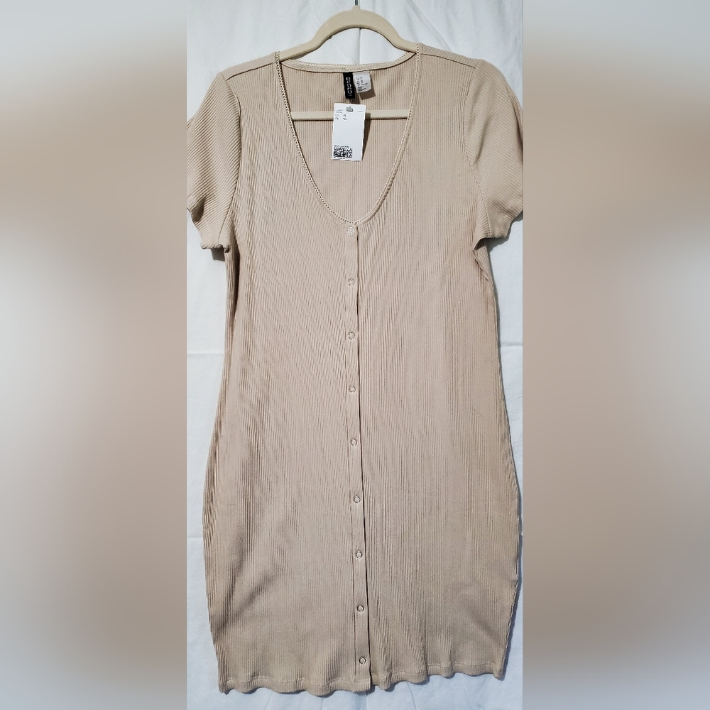 H&M Cream Button-Down Dress